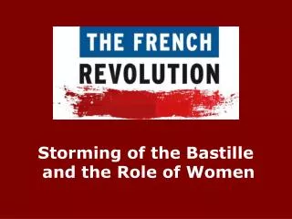 Storming of the Bastille and the Role of Women