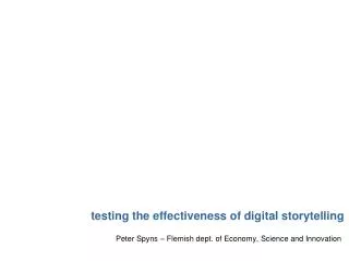 testing the effectiveness of digital storytelling