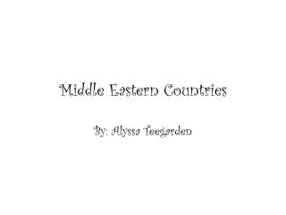 Middle Eastern Countries