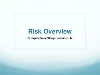 Risk Overview
