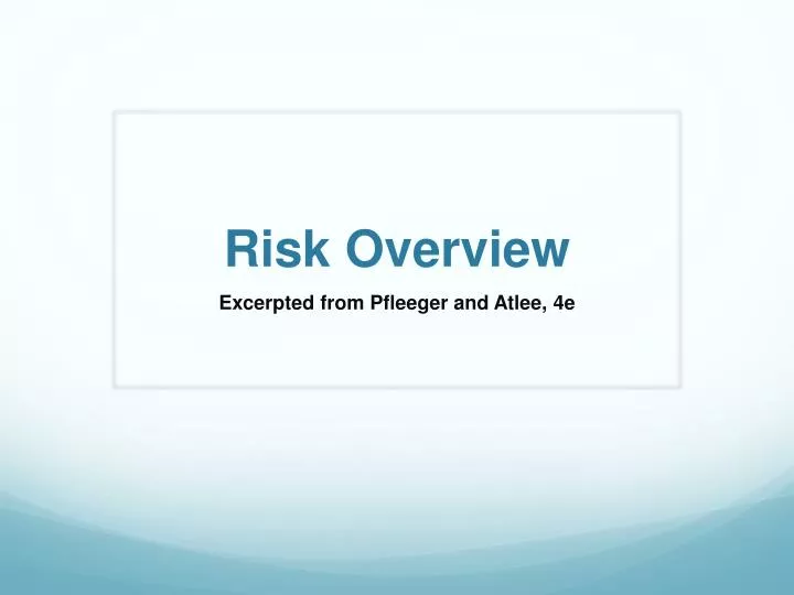 risk overview