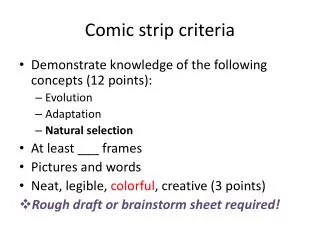 Comic strip criteria