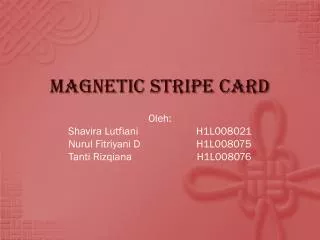 magnetic stripe card