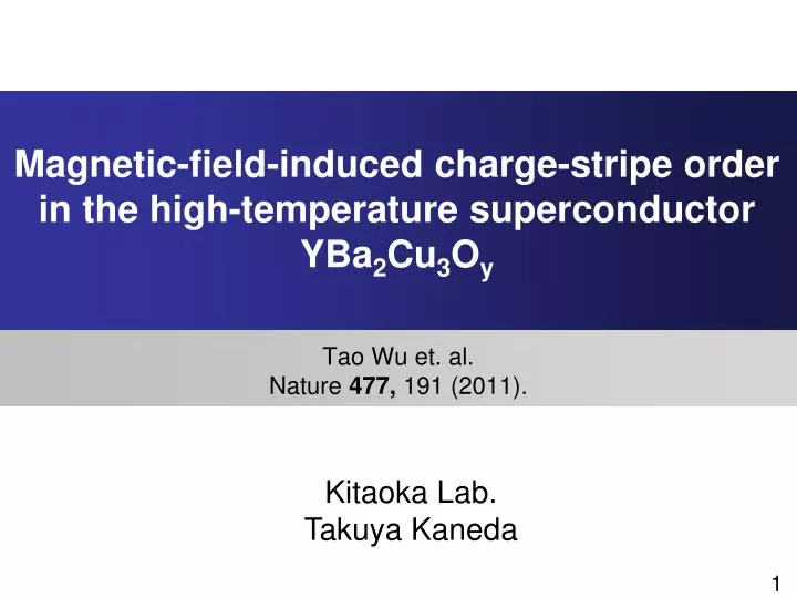 magnetic field induced charge stripe order in the high temperature superconductor yba 2 cu 3 o y