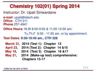 Chemistry 102(01) Spring 2014