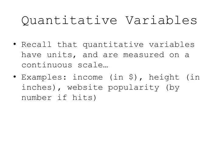 quantitative variables