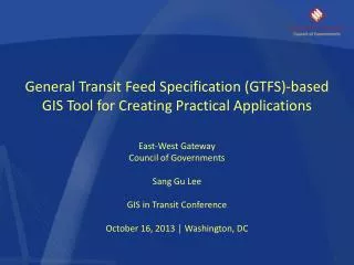 General Transit Feed Specification (GTFS)-based GIS Tool for Creating Practical Applications