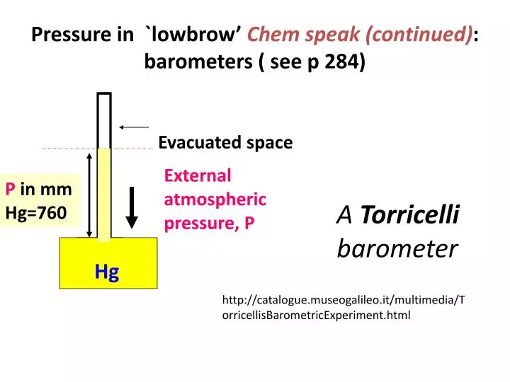 pressure in lowbrow chem speak continued barometers see p 284