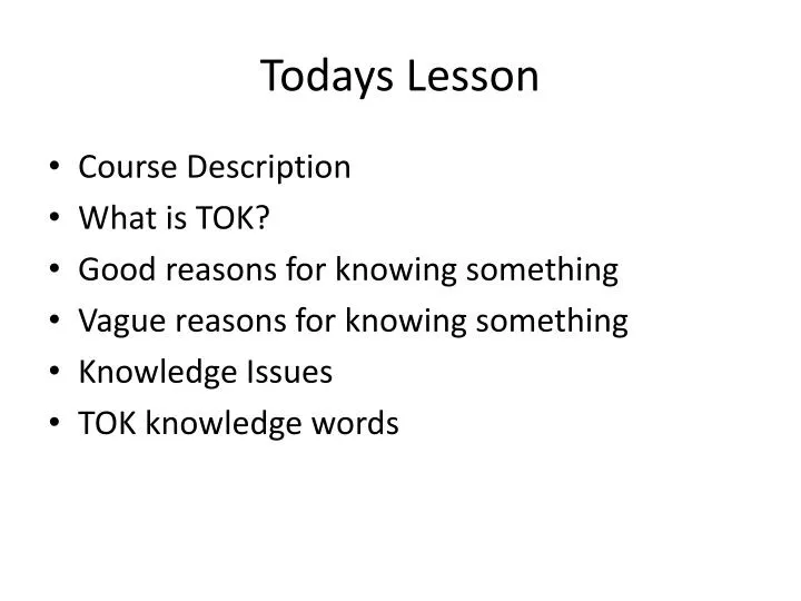 todays lesson