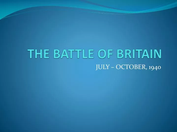 the battle of britain
