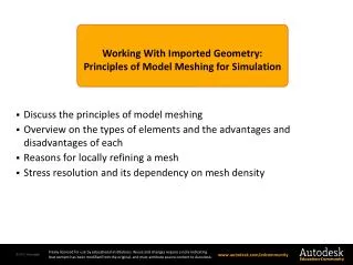 Working With Imported Geometry: Principles of Model Meshing for Simulation