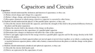 Capacitors and Circuits