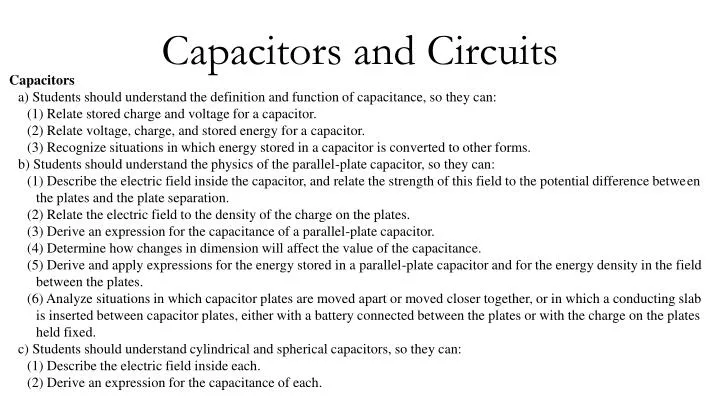 capacitors and circuits
