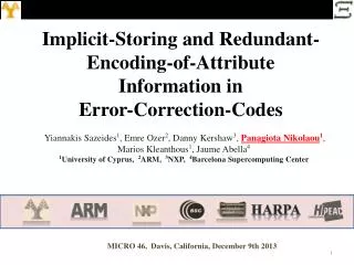 Implicit-Storing and Redundant-Encoding-of-Attribute Information in Error-Correction-Codes