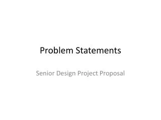 problem statements