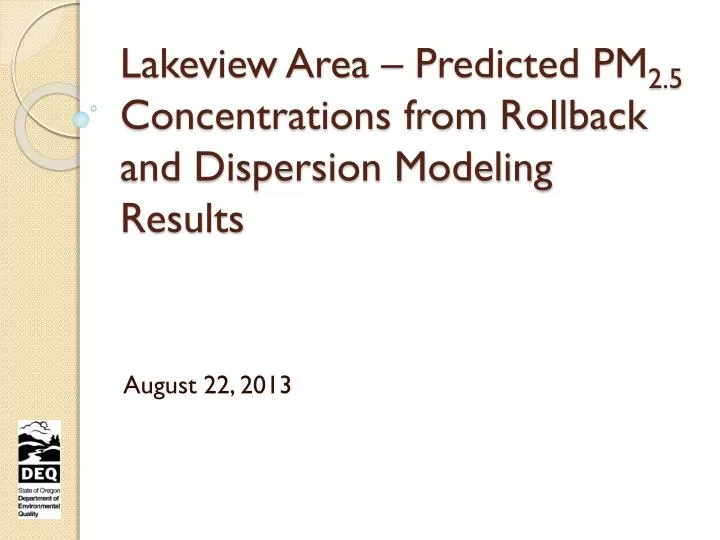 lakeview area predicted pm 2 5 concentrations from rollback and dispersion modeling results