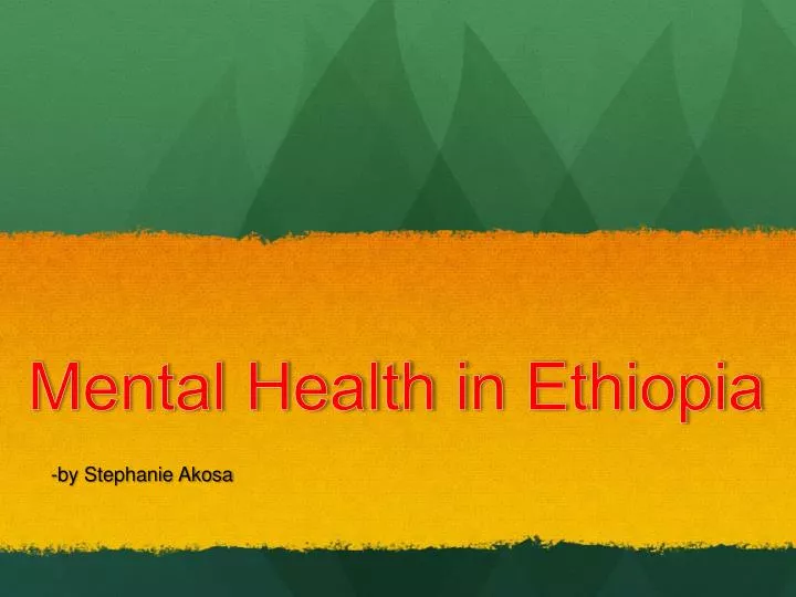 mental health i n ethiopia