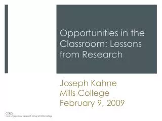 Creating Civic Opportunities in the Classroom: Lessons from Research