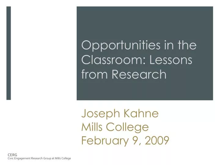 creating civic opportunities in the classroom lessons from research