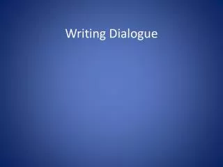 writing dialogue