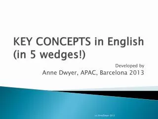 KEY CONCEPTS in English (in 5 wedges !)