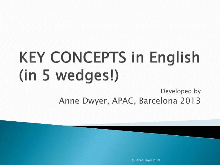 key concepts in english in 5 wedges