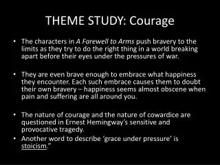 THEME STUDY: Courage