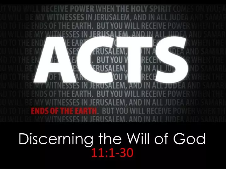 discerning the will of god 11 1 30