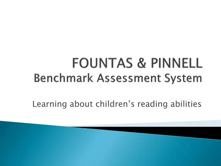 fountas pinnell benchmark assessment system