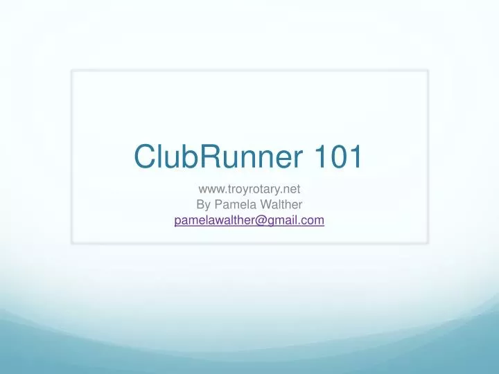 clubrunner 101