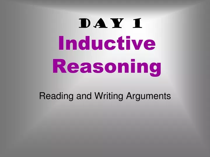 day 1 inductive reasoning