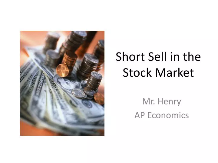 short sell in the stock market