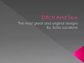 Stitch And Sew