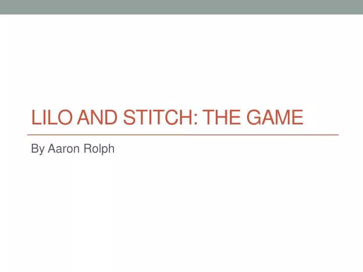 lilo and stitch the game