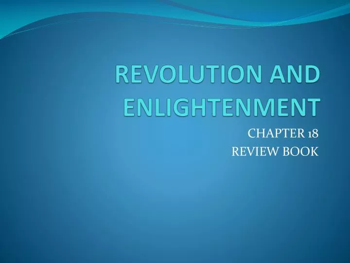 revolution and enlightenment