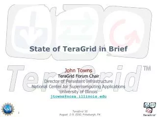 State of TeraGrid in Brief