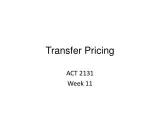 Transfer Pricing