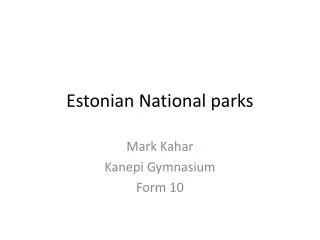Estonian National parks