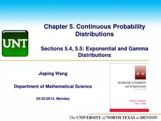 Jiaping Wang Department of Mathematical Science 03/25/2013, Monday