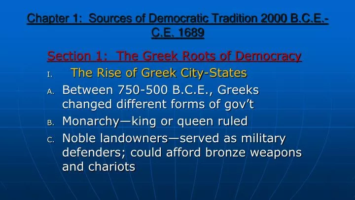 chapter 1 sources of democratic tradition 2000 b c e c e 1689