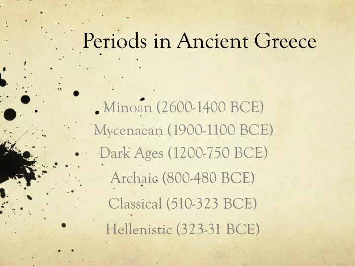 periods in ancient greece
