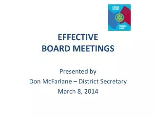 EFFECTIVE BOARD MEETINGS
