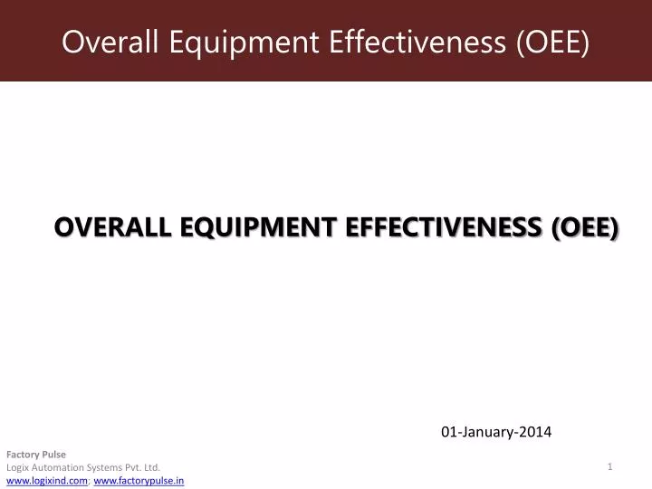 overall equipment effectiveness oee