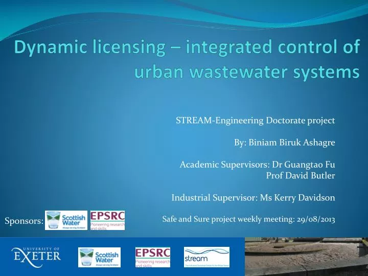 dynamic licensing integrated control of urban wastewater systems