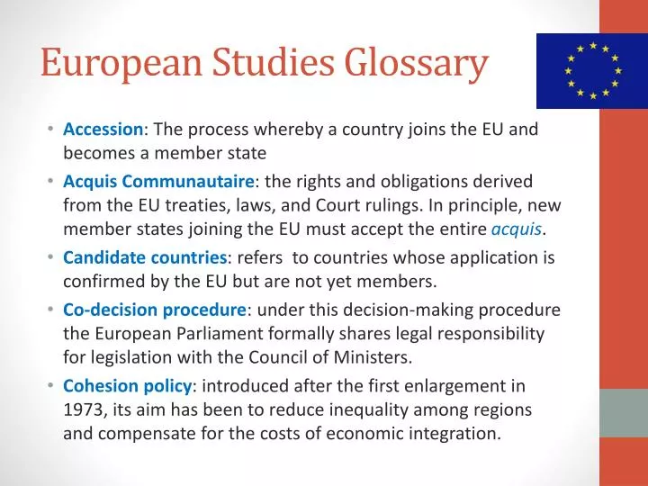 european studies glossary