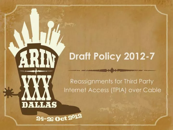 draft policy 2012 7 reassignments for third party internet access tpia over cable