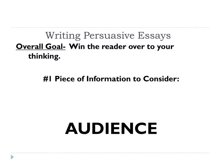 writing persuasive essays