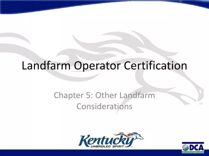 landfarm operator certification
