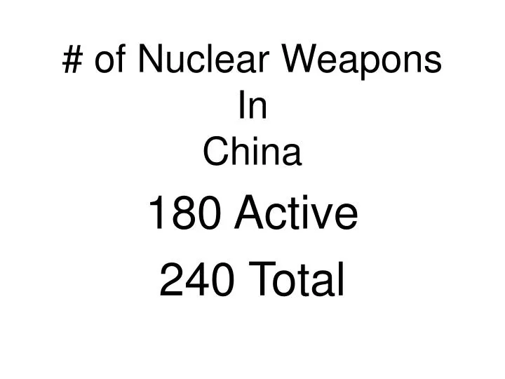 of nuclear weapons in china