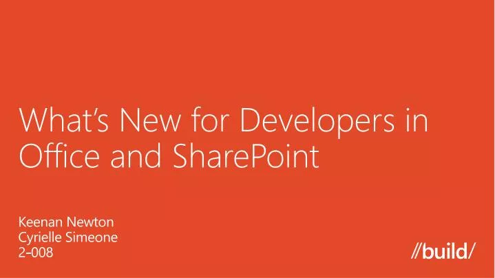 what s new for developers in office and sharepoint
